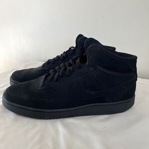 NIKE Court Vision Mid Top Classic Sneakers, Black, CU6620-001 - Men’s Sz 12